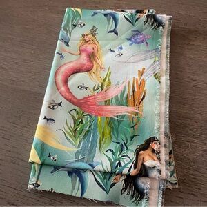 Mermaid Print Fabric with Sea Life